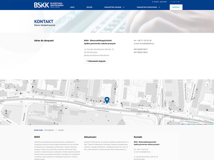 Projekt strony www kancelarii